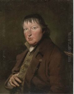 Portrait Of Thomas Salter, Half-length, In A Brown Coat And Striped Wastecoat