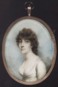A Lady Wearing Decollete White Dress by Andrew Plimer