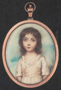 A Young Girl (one Of The Artist's Daughters?) Wearing Short-sleeved Low-cut White Dress With Frilled Trim And Pale Pink Waistband A Young Girl (one Of The Artist's Daughters?) Wearing Short-sleeved Low-cut White Dress With Frilled Trim And Pale Pink Waistband
