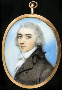 A Gentleman In Brown Coat With White Waistcoat And Stock, His Hair Powdered And Worn En Queue by Andrew Plimer