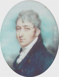A Fine Portrait Of A Gentleman, With Powdered Hair, Wearing A Blue Coat With Black Collar And A Frilled Cravat