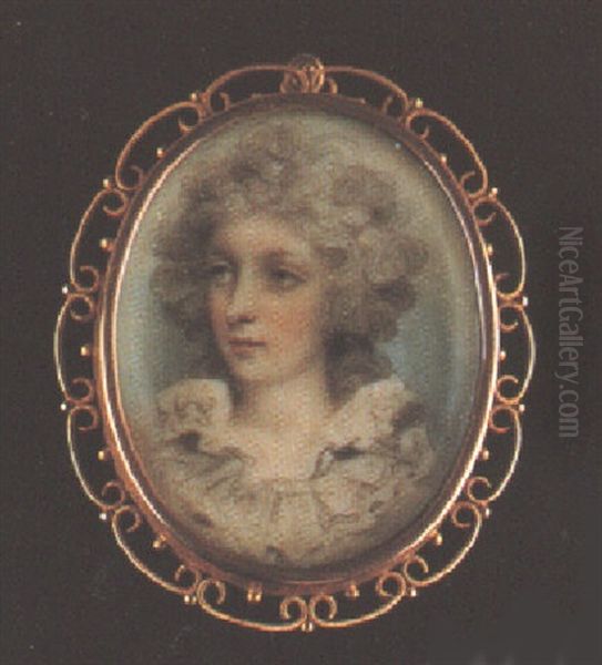 A Young Lady, With Powdered Hair Wearing A Dress With Ruff Collar - view 1