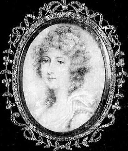 Portrait Of A Lady With White Dress, A Strand Of Parls Decorating Her Sleeve - view 1