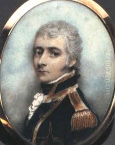 A Naval Officer With Powdered Hair And Blue Uniform