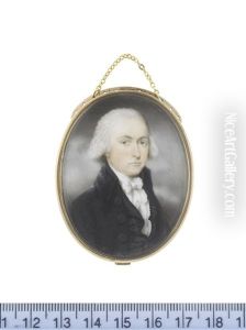 A Gentleman, Wearing Black Coat And Waistcoat, White Frilled Chemise, Stock And Tied Cravat, His Hair Powdered