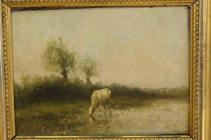 Koe In Drenkplaats by Hermanus Charles Christiaan Bogman