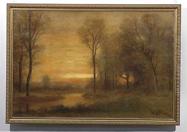 Sunset Along River Landscape - view 1