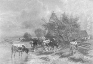 Viehweide Bei Dordrecht by Karl Plock