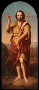 St. John The Baptist In A Landscape by Bernhard Plockhorst