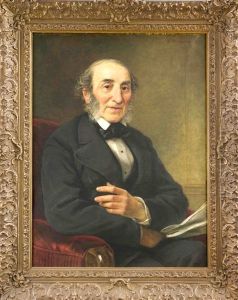 Portrait Eines Mannes Der Mit Beredter Miene Von Der Zeitungslekture Aufblickt