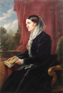 Portrait Der Gattin Des Leipziger Verlegers C. B. Tauchnitz by Bernhard Plockhorst