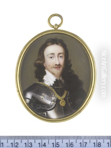 Charles I (1600-1649), King Of England, Scotland And Ireland (1625-1649), Wearing Breast Plate And Studded Pauldrons (after Sir Anthony Van Dyck) - view 1