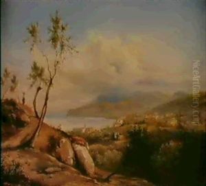 Veduta Costiera; Golfo by Henri-Eugene Pluchart
