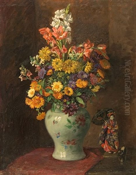 Autumn Bouquet & Japanese Statuettes - view 1
