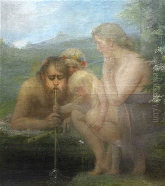 Landschaft Mit Wassermann, Nymphe Und Zwei Kindern - view 1