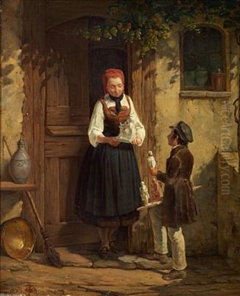 Young Man Offering A Figurine - view 1