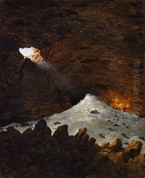 Light Coming Through A Mountain Wall To A Cave - view 1