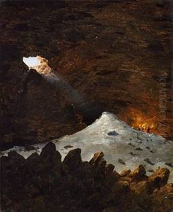 Light Coming Through A Mountain Wall To A Cave