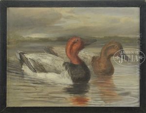 Two Works: Canvasback Ducks by Leander Plummer