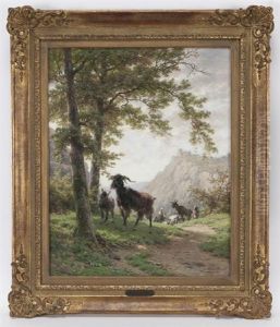 Untitled (goat Herd On The Hillside) by Andre Plumot