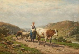 La Conduite Du Troupeau Le Long Du Cours D'eau by Andre Plumot