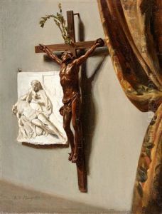 Trompe L'oeil Au Crucifix Et Au Bas-relief