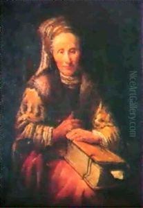 "nachdenkende Alte Frau Mit Bibel" by Karel van der Pluym