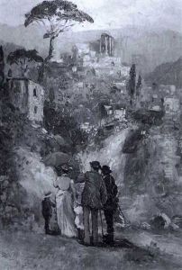 Blick Auf Tivoli Bei Rom by Maria Elisabeth Graefin von Pocci