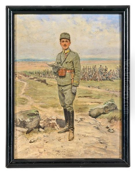 Osterreichischer Feldwebel, Im Hintergrund Soldaten Bei Der Rast - view 1