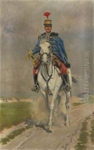 Husar Auf Weisem Pferde Husar Auf Weisem Pferde
