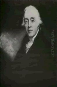 Portrait Of Nicholas Pocock, The Artist Together With An Engraving Of The Portrait By Edward Scriven by Isaac Pocock