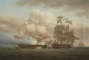The Battle Between The British And French Frigates