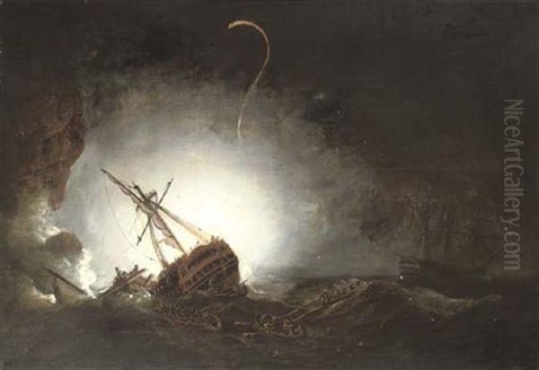 Captain T. Byam Martin Commanding The Boats Of "h.m.s. Impetueux" At The Rescue Of The Crew Of "h.m.s. Venerable" Wrecked In Torbay, 24th November 1805 - view 1