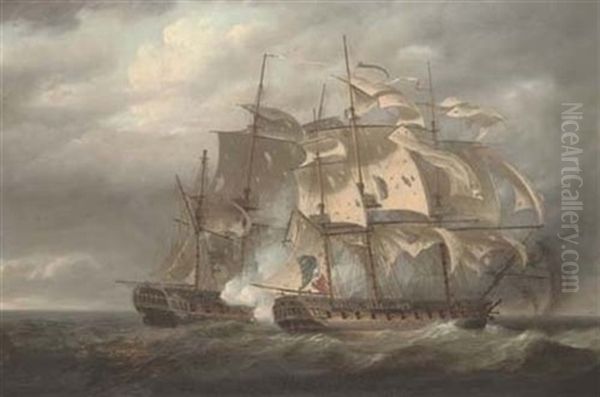 The Capture Of The French Frigate "tamise" By H.m.s. "santa Margarita", Under The Command Of Captain T. Byam Martin, Off The Scilly Isles, 8th June 1796 - view 1
