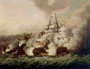 The H.m.s. "brunswick" In Battle With "le Vanguer" And "l'achille"
