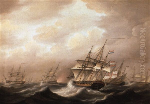 British Convoy In A Gale During The American War Of Independence - view 1