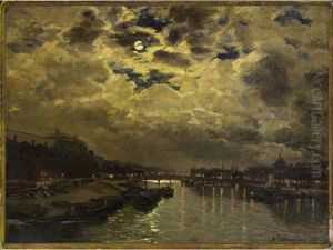 Night Scene Paris by Aleksei Petrovich Bogolyubov