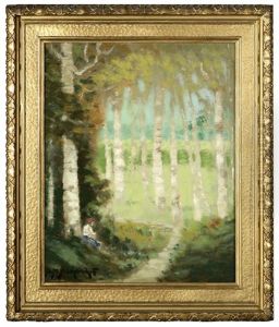 Figure In A Wooded Landscape