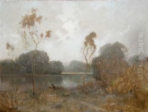 Hazy Eucalyptus River Landscape by Alexis Matthew Podchernikoff