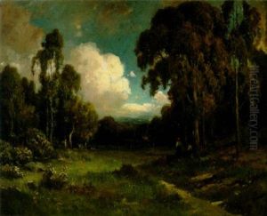 Figures On A Path At A Forest Clearing