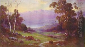 California Landscape With Figures by Alexis Matthew Podchernikoff