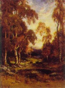 Pastoral Scene With Cattle Watering by Alexis Matthew Podchernikoff