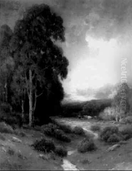 Pastoral Scene With Rich Summer Vegetation, Cattle And Winding Stream - view 1