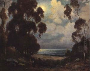 Nocturnal California Landscape With Figure