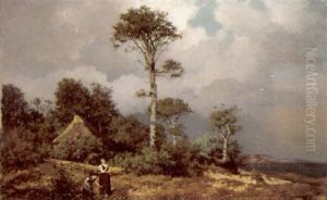 Blumenpfluckendes Madchen by Richard Theodor Poebing