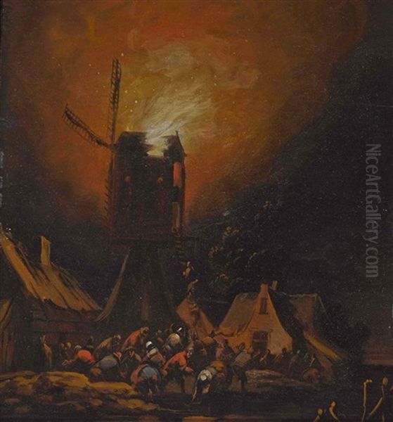 Feuersbrunst In Einem Hollandischen Dorf - view 1
