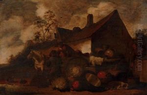 Le Depart Pour Le Marche by Adriaen Lievensz van der Poel
