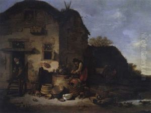 Vor Dem Bauernhaus by Adriaen Lievensz van der Poel