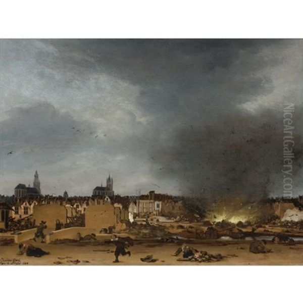 A View Of Delft With The Explosion Of 1654 - view 1