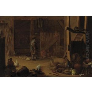 Barn Interior by Egbert van der Poel